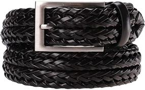 img 4 attached to Genuine Leather Braided Buckle Men's Belts by Earnda – Premium Accessories for Style
