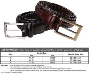 img 2 attached to Genuine Leather Braided Buckle Men's Belts by Earnda – Premium Accessories for Style