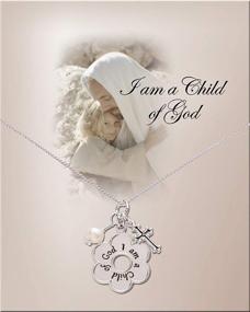 img 3 attached to 🌼 Child of God Daisy Necklace for Girls – Sterling Silver Religious Gift for Baptism and First Communion