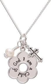 img 4 attached to 🌼 Child of God Daisy Necklace for Girls – Sterling Silver Religious Gift for Baptism and First Communion