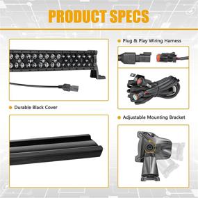 img 1 attached to 🚗 Niwaker LED Light Bar 30 Inch 420W - Spot Flood Combo Beam Off-Road Driving Light for Truck Jeep ATV UTV Ford Boat - Includes Wiring Harness and Black Cover