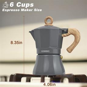 img 1 attached to KASSO Stovetop Espresso Maker, 6 Cup Aluminum Moka Pot for Classic Espresso, Italian Coffee Maker for Home and Camping, Easy to Use & Speedy Cleanup (Grey and Burlywood)