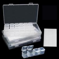 📦 qualsen 28 grids diamond painting storage containers - diy diamond painting accessories - plastic 5d diamond beads storage embroidery box - craft nail art drill organizer - pack of 3 logo