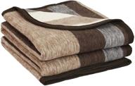 alpaca warehouse alpaca sheep wool blanket - king/full-queen/twin size - thick heavyweight - cozy & warm for outdoor use - striped design (soft brown/brown/gray, queen) - enhanced seo logo