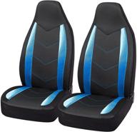 🚗 high back sports car seat covers – road comforts: carbon fiber mesh design, airbag compatible, universal fit for cars, trucks, vans, suvs (blue) logo