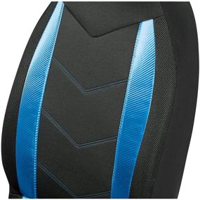 img 2 attached to 🚗 High Back Sports Car Seat Covers – Road Comforts: Carbon Fiber Mesh Design, Airbag Compatible, Universal Fit for Cars, Trucks, Vans, SUVs (Blue)