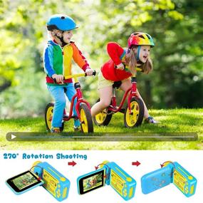 img 3 attached to YTETCN Kids Video Camera: 1080P HD Digital Camcorder for Ages 3-8, 270°Rotation Design, 32GB Memory Card Included