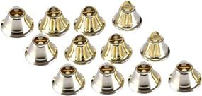 img 3 attached to 🔔 Golden Bell Jingle Bells BinaryABC Christmas Tree Ornaments Decoration, Pendants, 45MM, 12Pcs (Golden)