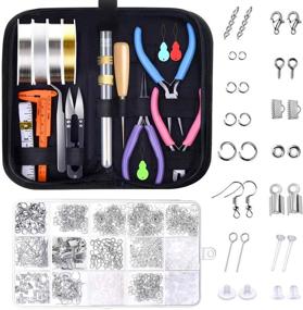 img 4 attached to 🔧 Complete Jewelry Making Tools Kit for Easy Jewelry Necklace Repair - Anezus Jewelry Making Supplies Wire Wrapping Kit with Beading Needles, Pliers, Elastic String, and Earring Findings