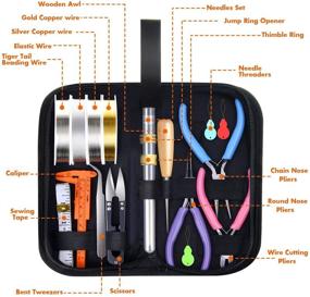 img 3 attached to 🔧 Complete Jewelry Making Tools Kit for Easy Jewelry Necklace Repair - Anezus Jewelry Making Supplies Wire Wrapping Kit with Beading Needles, Pliers, Elastic String, and Earring Findings