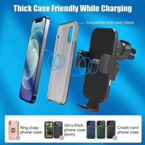 img 1 attached to 📲 15W Wireless Car Charger - Auto-Clamping Car Mount Holder for iPhone 13/12/11/Pro Max, Samsung S10/S9/S8/S20 - Dashboard/Windshield/Air Vent Mount with QC 3.0 USB Car Charger Adapter