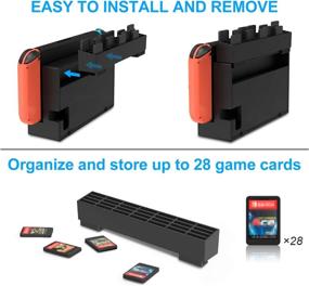 img 2 attached to 🎮 FastSnail Nintendo Switch Charger & Game Card Holder - Joy-Con Charging Dock Stand Station with 28 Card Slots