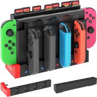 🎮 fastsnail nintendo switch charger & game card holder - joy-con charging dock stand station with 28 card slots logo