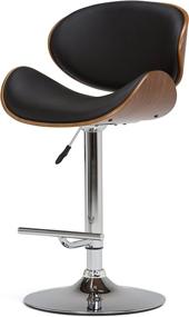 img 3 attached to SIMPLIHOME Marana Mid Century Adjustable Height Gas Lift Bar Stool in Black Faux Leather, Bentwood Construction, Curved Design, Swivel Functionality, Simple Assembly - Modernize your Décor