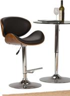 simplihome marana mid century adjustable height gas lift bar stool in black faux leather, bentwood construction, curved design, swivel functionality, simple assembly - modernize your décor logo