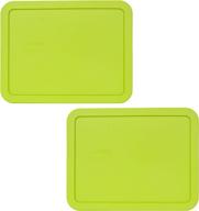 pyrex edamame green rectangle plastic food storage bundle: 7211-pc 6-cup, 2 items with lids logo