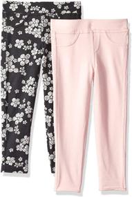 img 2 attached to 👖 Stylish and Comfortable Colette Lilly Girls' 2 Pack French Terry Jegging