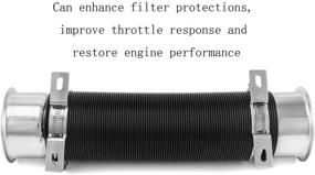 img 1 attached to 🌬️ QWORK 3-дюймовый удлиненный воздуховод - длина 39-3/8", универсальная регулируемая холодная вентиляционная труба для всасывания воздуха в автомобиль - гибкий комплект трубы воздуховода