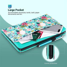 img 2 attached to 🌺 ULAK iPad 6th 5th Gen Case, iPad 9.7 2018/2017 Cases, Premium PU Leather Multi-Angle Viewing Folio Smart Stand Cover for iPad 9.7 inch iPad 5th / 6th Gen, Auto Wake/Sleep (Mint Floral)