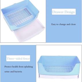 img 3 attached to 🐰 Large Hamiledyi Rabbit Cage Litter Box with Drawer – Ideal Potty Trainer Corner Pet Pan for Adult Hamster, Guinea Pig, Ferret, Chinchilla, and Other Animals