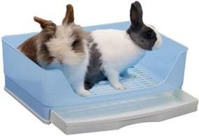 img 4 attached to 🐰 Large Hamiledyi Rabbit Cage Litter Box with Drawer – Ideal Potty Trainer Corner Pet Pan for Adult Hamster, Guinea Pig, Ferret, Chinchilla, and Other Animals