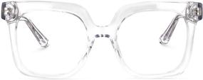 img 4 attached to Zeelool Oversized Eyeglasses Non Prescription ZOA02007 02