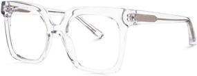 img 3 attached to Zeelool Oversized Eyeglasses Non Prescription ZOA02007 02