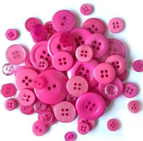 img 1 attached to 🌸 HB113 Brilliant Pink Buttons Galore Hand-Dyed Button