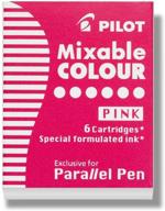 🖋️ pilot parallel pink mixable color ink refills for calligraphy pens, 6-pack (77310) logo