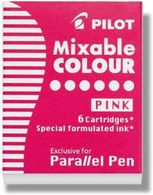 img 1 attached to 🖋️ PILOT Parallel розовый чернильный картридж Mixable Color для перьевых ручек каллиграфии, 6 штук (77310)