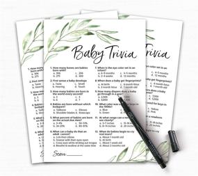 img 2 attached to 🌿 GREENERY Baby Shower Game Pack of 25 - Fun Baby Facts Trivia Games | Floral, Green, Olive Branch Theme | Gender Neutral Rustic Greenery Baby Shower Activities | G320-TRV