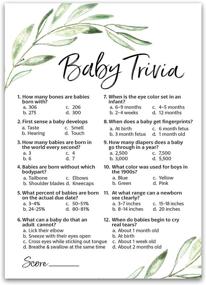 img 4 attached to 🌿 GREENERY Baby Shower Game Pack of 25 - Fun Baby Facts Trivia Games | Floral, Green, Olive Branch Theme | Gender Neutral Rustic Greenery Baby Shower Activities | G320-TRV