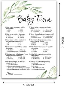 img 1 attached to 🌿 GREENERY Baby Shower Game Pack of 25 - Fun Baby Facts Trivia Games | Floral, Green, Olive Branch Theme | Gender Neutral Rustic Greenery Baby Shower Activities | G320-TRV