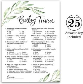 img 3 attached to 🌿 GREENERY Baby Shower Game Pack of 25 - Fun Baby Facts Trivia Games | Floral, Green, Olive Branch Theme | Gender Neutral Rustic Greenery Baby Shower Activities | G320-TRV