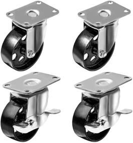 img 4 attached to 🔩 Durable Steel Swivel Plate Casters: Supports 1300lbs with Ease