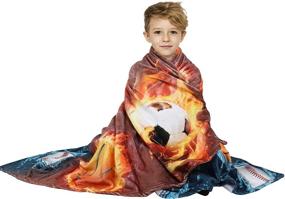 img 3 attached to 🏈 Cozy and Fun: Sports Throw Blanket - Fleece Basketball Baseball Football Soccer (50in x 60in) for Boys, Kids, and Children