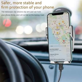 img 2 attached to Topume 10W Wireless Car Charger: Fast Qi Charging, Auto-Clamping Phone Holder for iPhone 12/11 Pro/XS, Samsung S10/Note10 - Dash Air Vent Mount