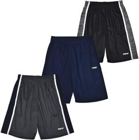 img 4 attached to 🏀 3-пакет шортов для мальчиков в баскетболе - высокопроизводительные атлетические шорты для мальчиков