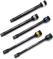 🔧 casoman 5 piece 1/2-inch drive torque limiting extension bar set, 65 to 140 foot-pounds (90 to 190 newton meters), impact torque limiter set with color-coding logo