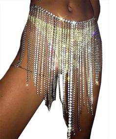 img 4 attached to Fstrend Rhinestone Swimsuits Nightclub Accessories