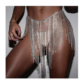 img 2 attached to Fstrend Rhinestone Swimsuits Nightclub Accessories