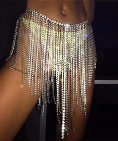 img 1 attached to Fstrend Rhinestone Swimsuits Nightclub Accessories