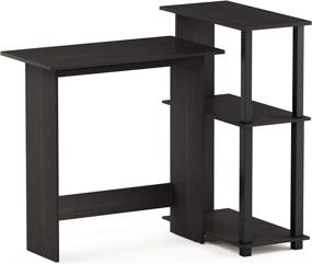 img 4 attached to 🖥️ Furinno Abbott Corner Computer Desk with Bookshelf: Espresso/Black - Space-Saving and Functional Workstation