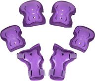 🛴 cycmoto kids protective gear: 6-in-1 set for rollerblading, skateboarding, cycling, skating, bike scooter - black pink purple for boys & girls age 3-9 logo