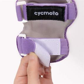 img 3 attached to 🛴 Cycmoto Kids Protective Gear: 6-in-1 Set for Rollerblading, Skateboarding, Cycling, Skating, Bike Scooter - Black Pink Purple for Boys & Girls Age 3-9