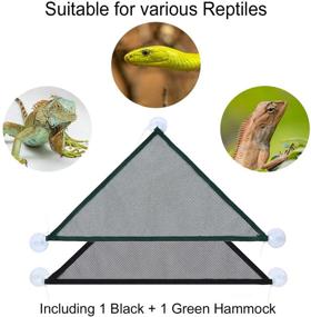 img 1 attached to Gexolenu Reptile Hammock - Triangle Lounger Bridge Decor for Climbing and Habitat Enrichment, Ideal for Bearded Dragons, Iguanas, Geckos, Anoles, Snakes, Chameleons, Hermit Crabs - 2pcs Set (1 Green + 1 Black)