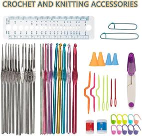 img 2 attached to 🧶 Crochet Hooks Set & Sewing Kit - Vagocom DIY Knitting Supplies and Sewing Accessories Organizer for Beginners, Adults, Home, Emergencies - Includes Crochet Hooks, Scissors, Thimble, Thread, Needles, and More