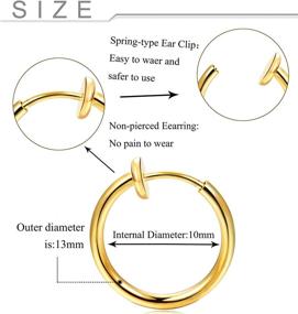 img 2 attached to 👃 Sailimue Set of 30 Fake Nose Ring Hoop Clip-On Earrings for Women & Men - Colorful Non-Pierced Retractable Faux Nose Rings, Lip & Ear Spring Earrings - Adjustable Clip-On Nose Ring Collection