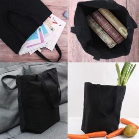 img 1 attached to 🛍️ Reusable Large Canvas Tote Bags: Ideal for DIY Projects, Grocery Shopping, and More!