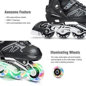 img 1 attached to 🛼 DIKASHI Adjustable Roller Blades Skates: Ideal Inline Skates for All Ages, Beginners to Adults - Perfect Outdoor Light-Up Roller Blades for Boys, Girls, Women, and Men